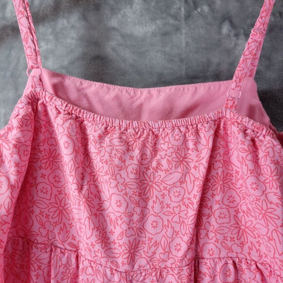 Cat & Jack Girls Pink Floral Wide Leg Jumpsuit L 10/12 Sleeveless Summer Outfit - Picture 8 of 10